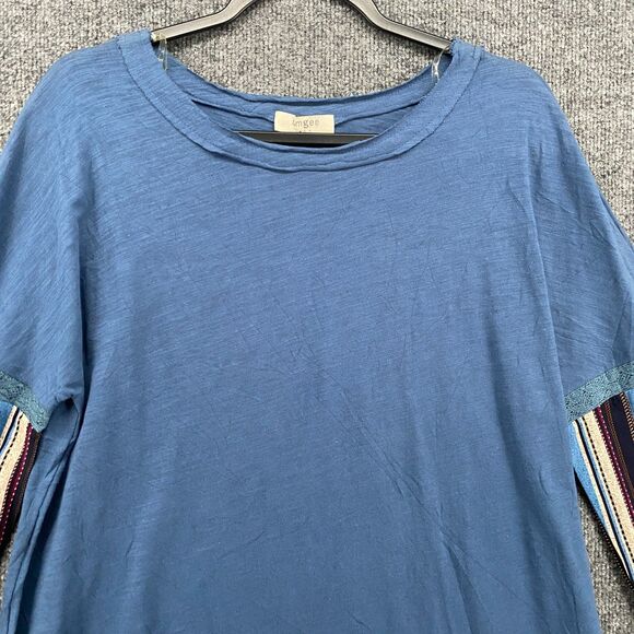 UMGEE Dress Womens XL Blue Patchwork Floral Long Sleeve Boho Casual Cottage Farm - Picture 2 of 8